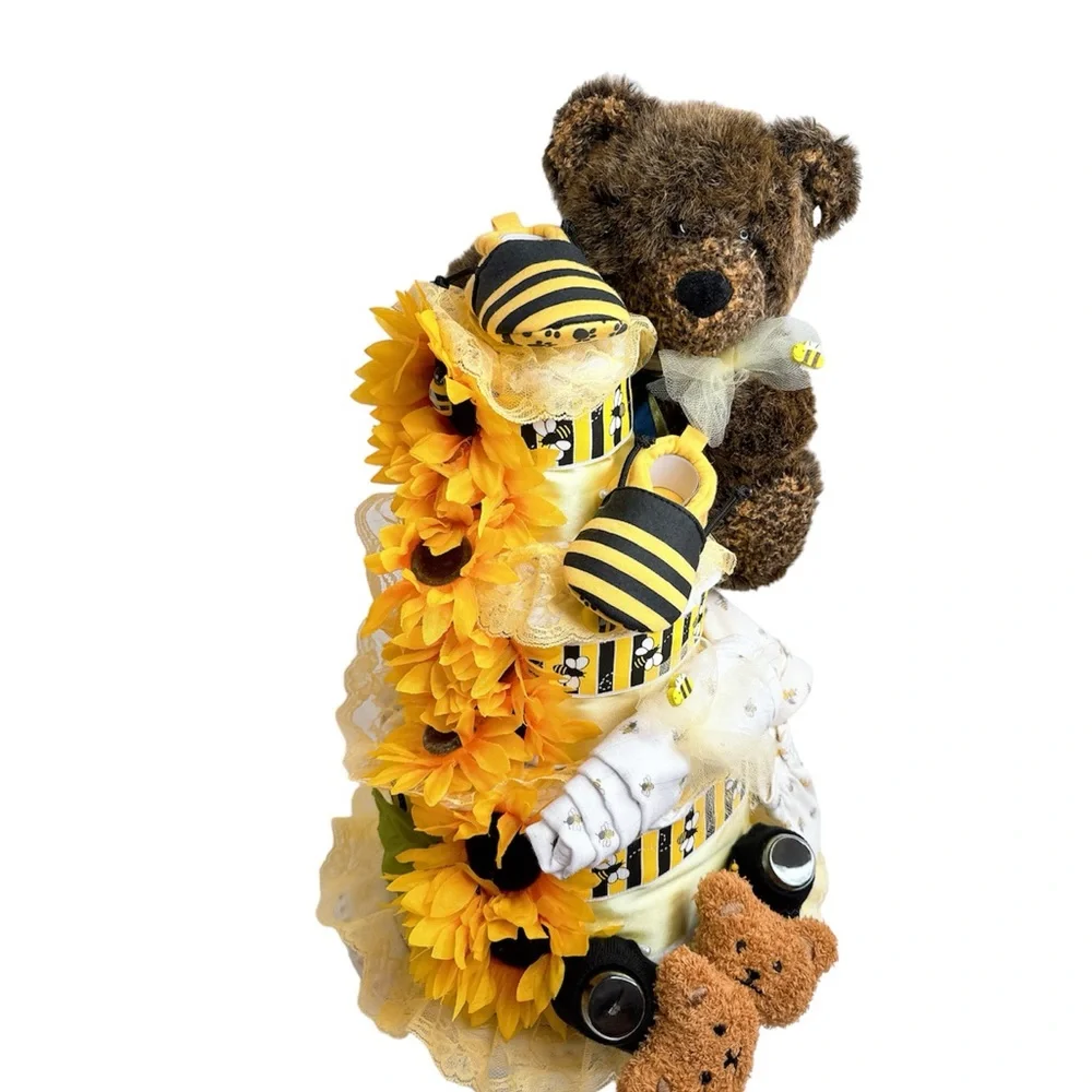 Sunflowers Diaper Cake, Bee Baby Shower